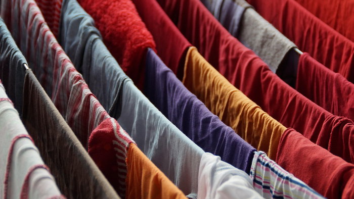 Drying laundry on a clothes horse