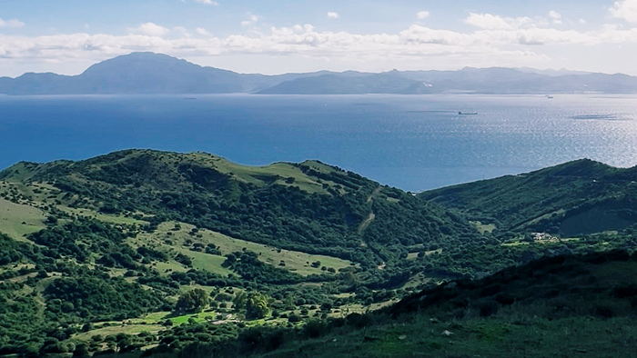 Coast of Africa seen from the hills of Tarifa