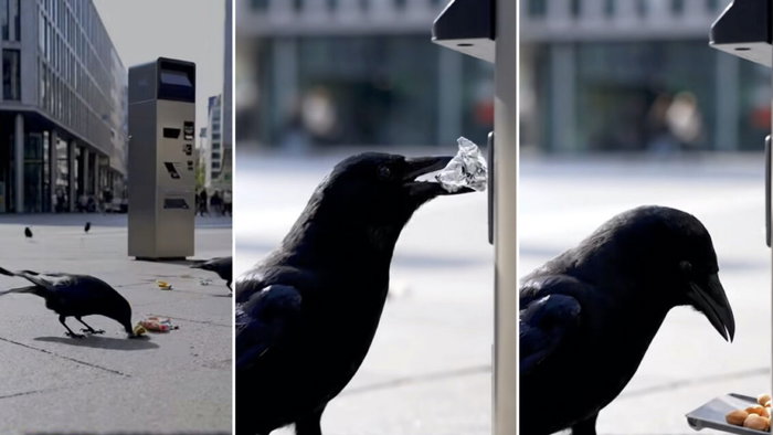 Street cleaning crows