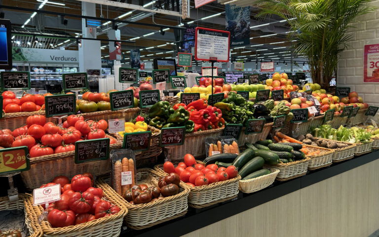 Fruit and veg in Alcampo supermarket.