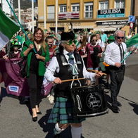 Presi Aguilera and Terry McKinley lead the march.