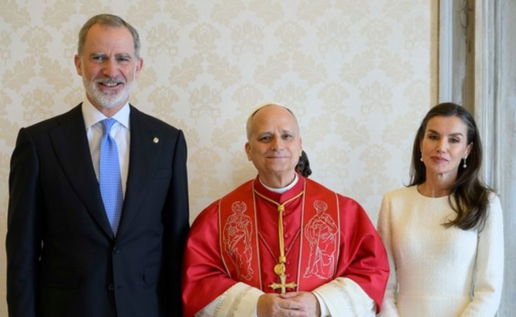 The King and Queen of Spain with Pope Leo XIV