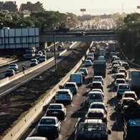 Heavy traffic on a Spanish motorway as thousands of drivers travel during the Easter holiday period.