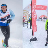 Snowshoe running champion