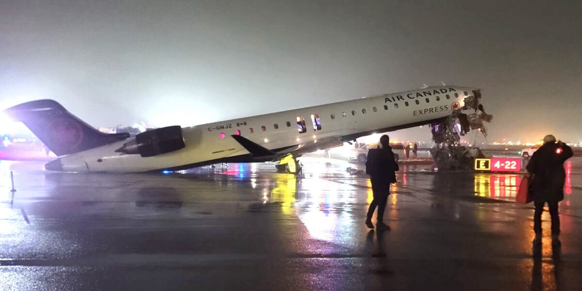 Air Canada plane collides with fire engine at LaGuardia Airport, injuring four firefighters critically
