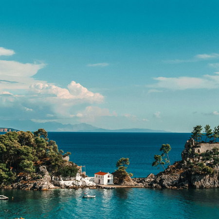 Small island in the middle of the Aegean Sean