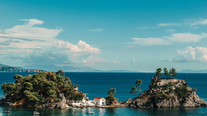 Small island in the middle of the Aegean Sean