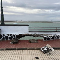 Storm damage in the Canary Islands with flooded streets, fallen debris and strong weather conditions during Storm Therese