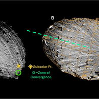 NASA images showing surface streaks on asteroid moon Dimorphos caused by debris from Didymos