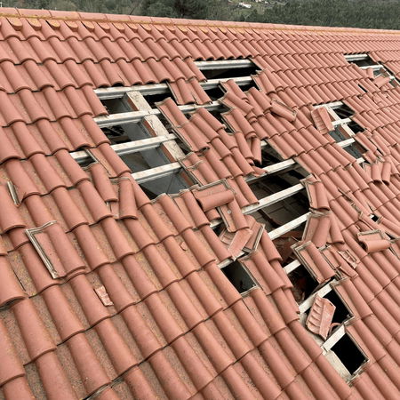 Damage to roof