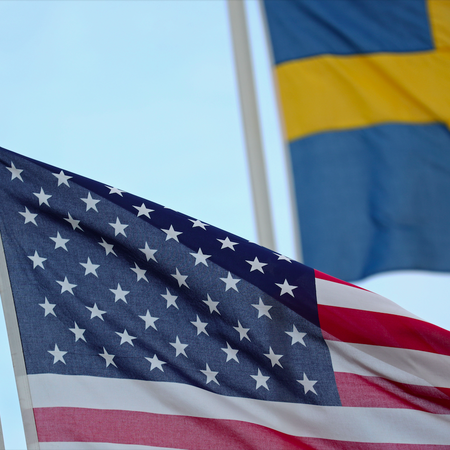 US and Swedish Flags