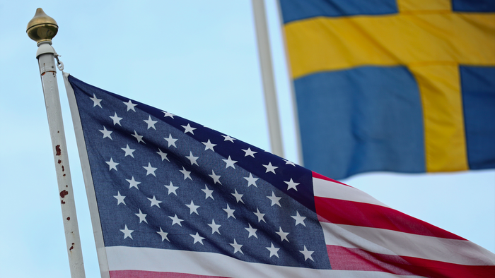 US and Swedish Flags