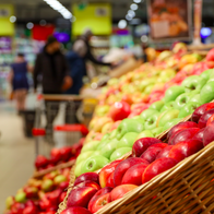 A variety of apples in a supermarket