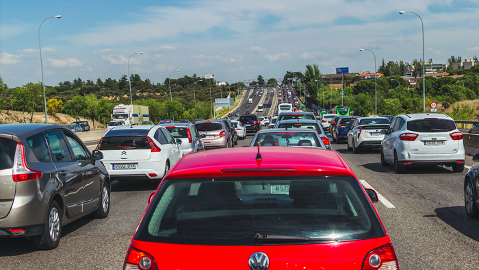 Cars in a traffic jam