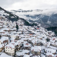 Snow-covered Greek mountains