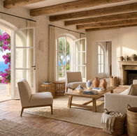 View of the interior of a mediterranean living room