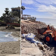 Heavy machinery on Mijas beaches readying for Easter.
