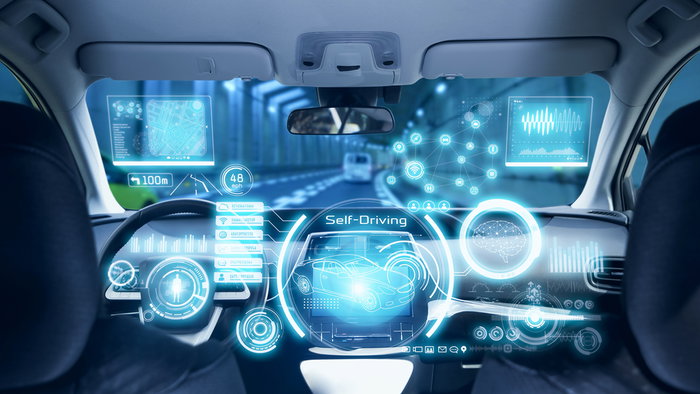 Interior of a automated driverless vechicle