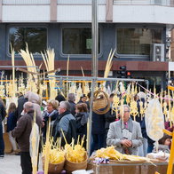 Handwoven white palm leaves prepared in Elche for Palm Sunday celebrations