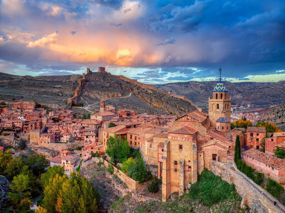 View of the medieval town of Albarracin in Teruel province, eastern Spain