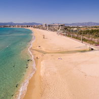Beach and shallow waters near Playa de Palma in Mallorca where the Ses Fontanelles Roman shipwreck was discovered