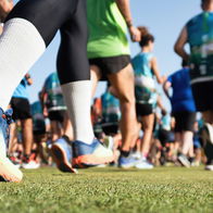 Runners competing in a mountain trail race in Caravaca during the Assota Trail event