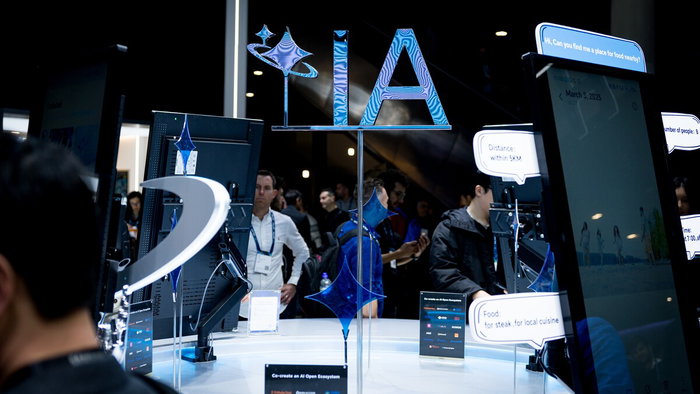 Crowds arriving at Mobile World Congress in Barcelona as the global tech event marks its 20th edition