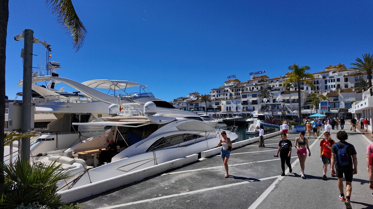 Puerto Banús marina in Marbella on the Costa del Sol known for luxury tourism and international visitors