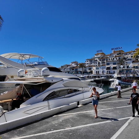 Puerto Banús marina in Marbella on the Costa del Sol known for luxury tourism and international visitors