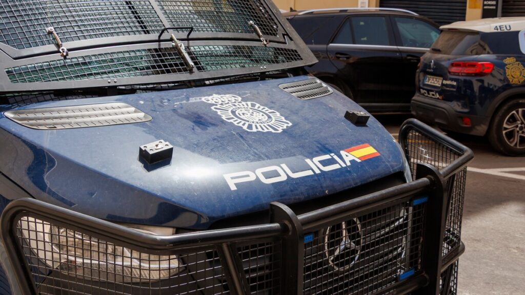 Spanish National Police car during operation in Alicante
