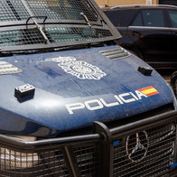Spanish National Police car during operation in Alicante
