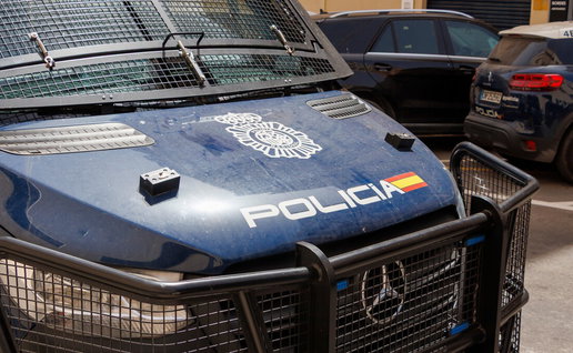 Spanish National Police car during operation in Alicante