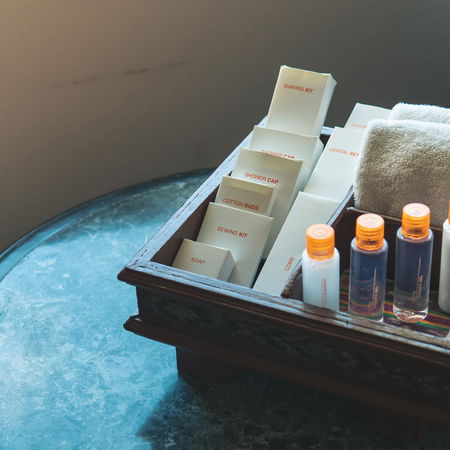 Hotel toiletries, a standard at any hotel.