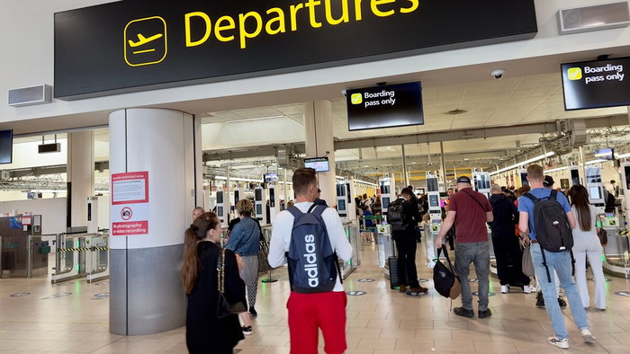 Heading for departures at Gatwick.