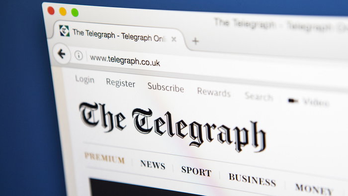 Homepage for The Telegraph news page