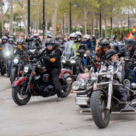 Harleys gather in Arroyo de la Miel