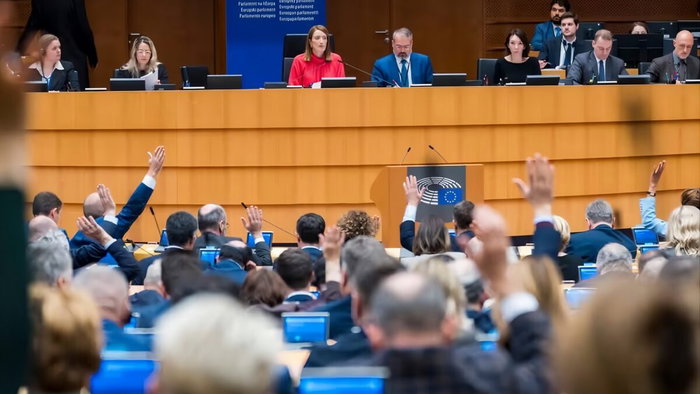 Plenary session vote in Brussels.