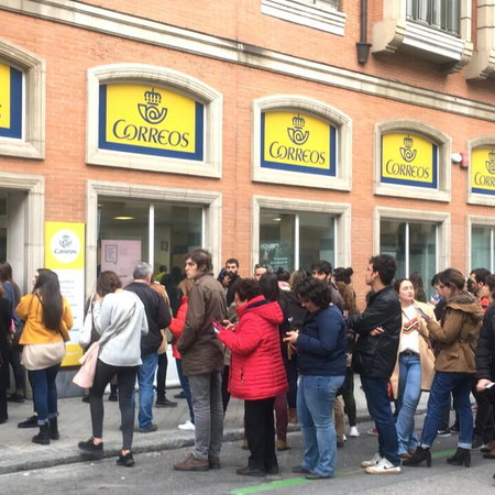 Lengthy queues expected at Correos offices.