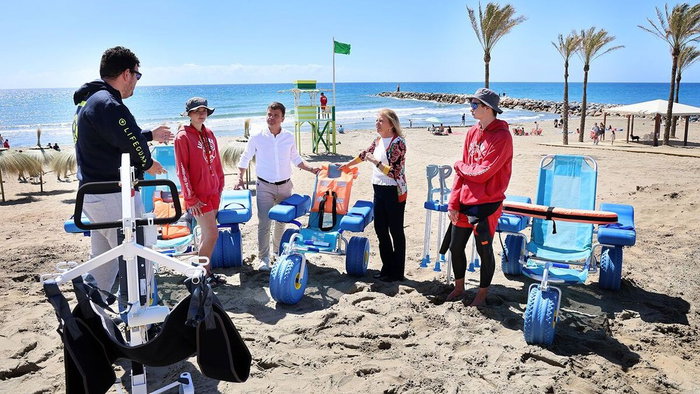 Marbella town hall shows the assisted bathing equipment