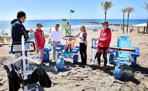 Marbella town hall shows the assisted bathing equipment