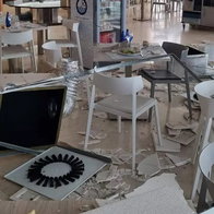 Hotel ceiling collapse on top of diners.