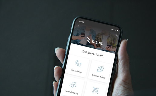 Smartphone showing Bizum app interface used for mobile payments in Spain