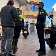 Police checks on scooters.