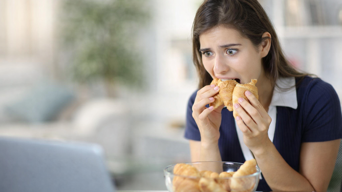 Eating without hunger.