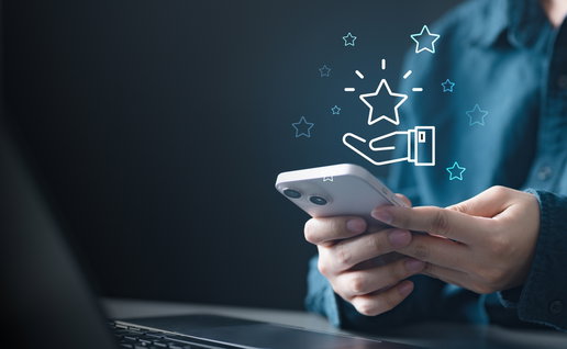 A person using a mobile phone to redeem coupon voucher