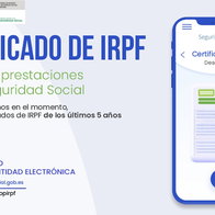 Spain Social Security IRPF certificate download via SMS displayed on smartphone screen