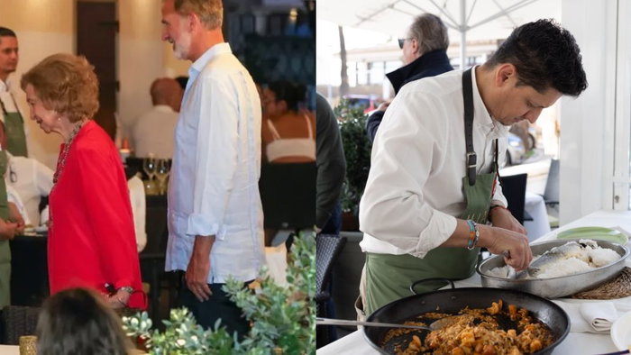 King Felipe visits paella restaurant in Portixol