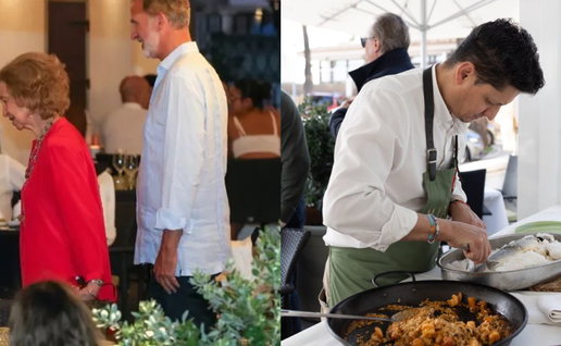 King Felipe visits paella restaurant in Portixol