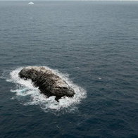Newly discovered rocky island in Antarctic waters surrounded by ocean