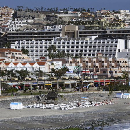 Busy holiday resort Playa de las Americas